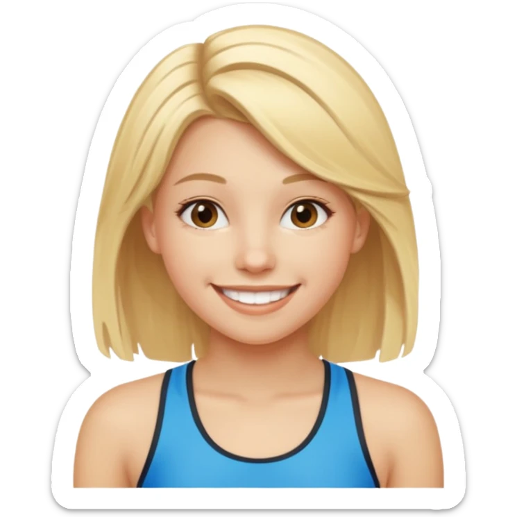 Jeune fille de 16 ans sportive et blonde et belle  sticker