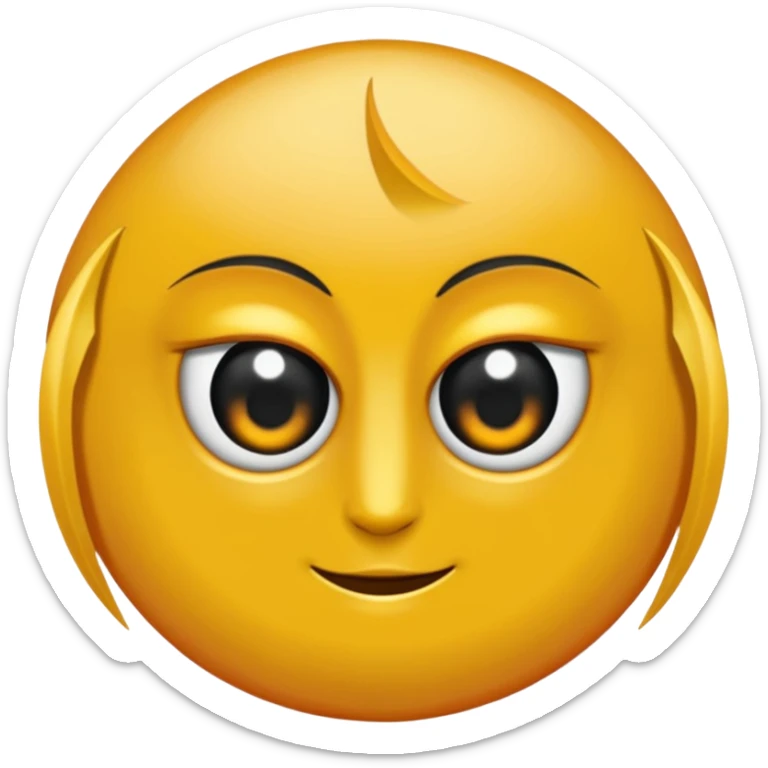 feuille d'érable couleur vermeille, deux yeux ronds noirs brillants sticker