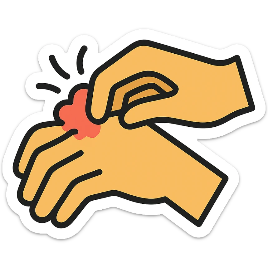 hand scratching sticker