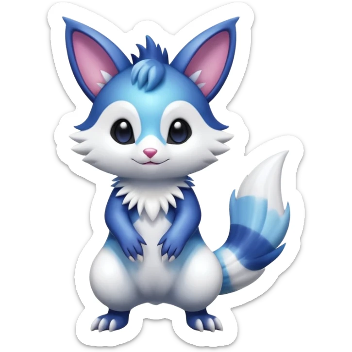 Shiny Exotic Colorful Gradients Furret-Meowstic-Zangoose-Hybrid (Full body) sticker