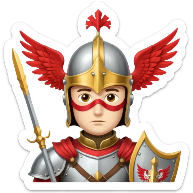 polish husaria miliatry unit, make him with a face like is the best fighter of all times sticker