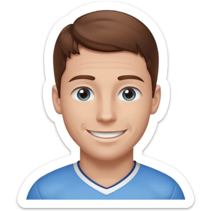  patriots football player number 10 brown hair pale blue eyes sticker