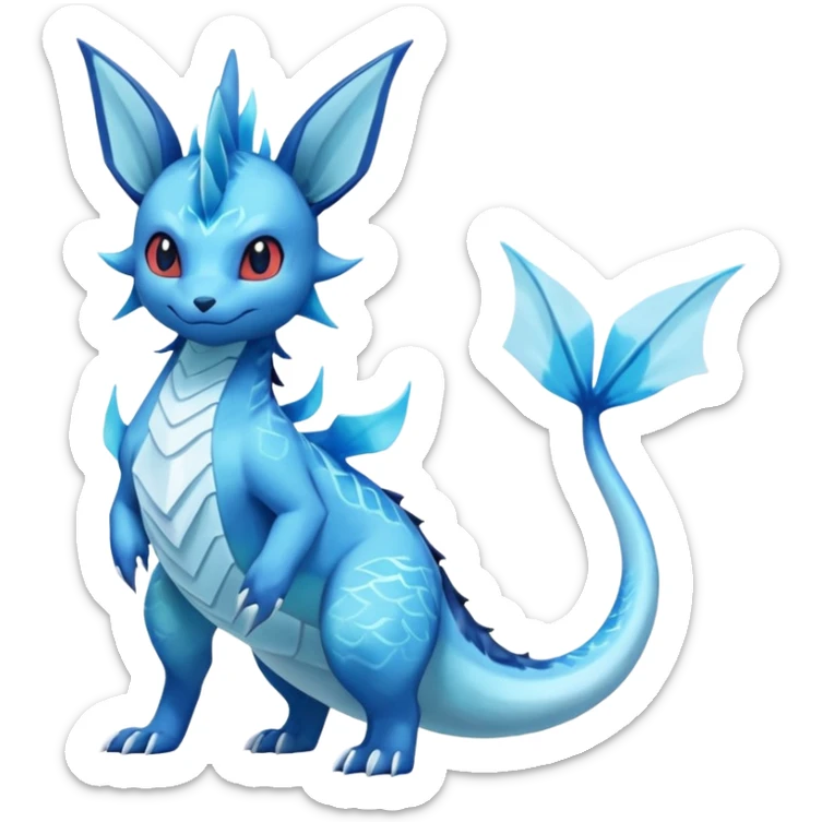 Salandit-Glaceon-Vaporeon-Salamence-hybrid-fusion (full body) sticker