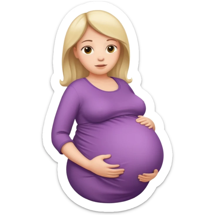very heavily pregnant overdue woman with very  very big and large belly  sticker