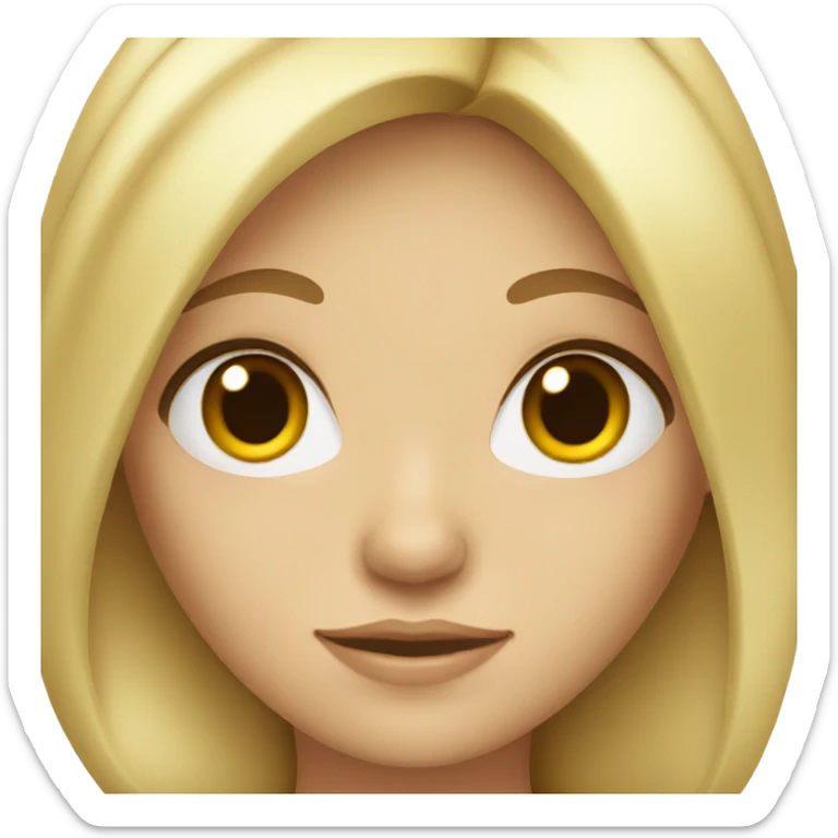  Blond girl with brown eyes sticker