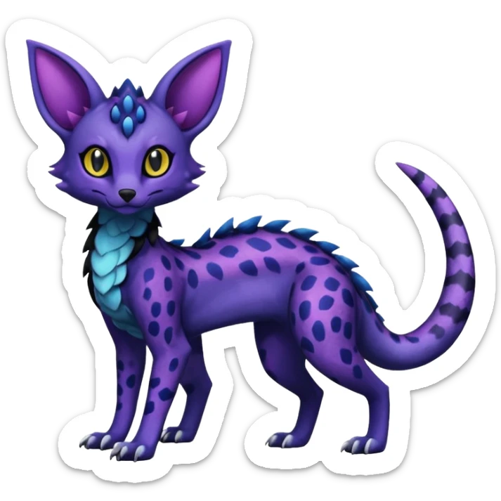 Shiny Salandit-Umbreon-Genet-Noivern-Noibat-Serval-Hybrid (Full body) sticker