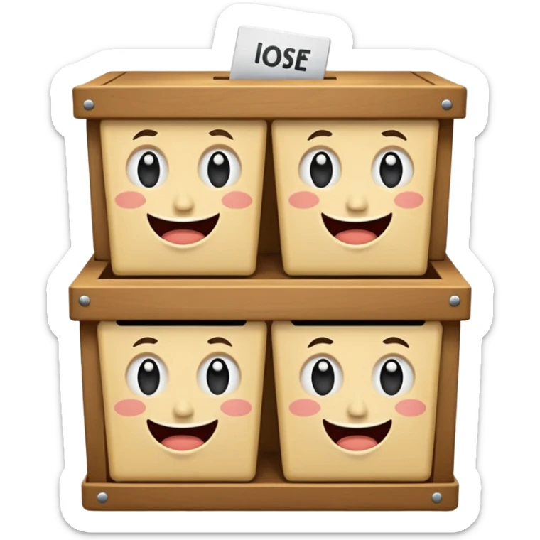 gusto ko 'yong ballot box and then may mga facial expression na masaya, malungkot, pagod, inaantok, kinikilig. sticker