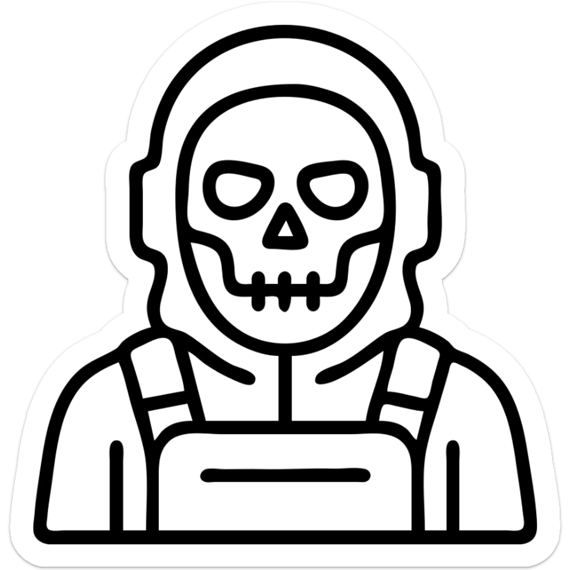 Call of Duty Ghost character with skull mask, tactical military outfit sticker