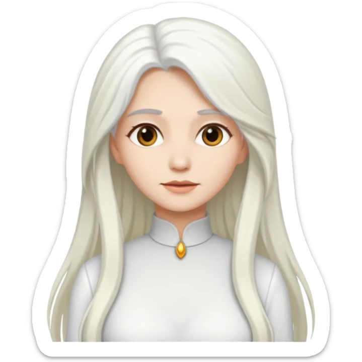 The Good Witch from The Land of Oz with long white hair, white outfit sticker