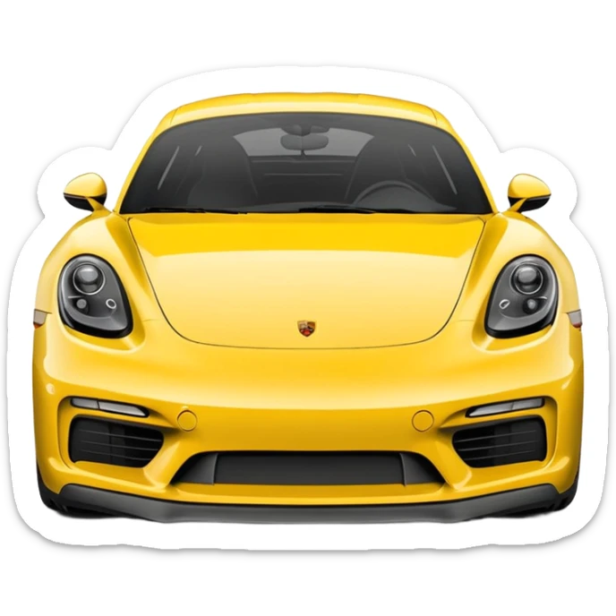 White Chalk colored exterior 2024 Porsche 718 Cayman GTS 4.0 with yellow ceramic brake calipers and dark silver anthracite rims sticker