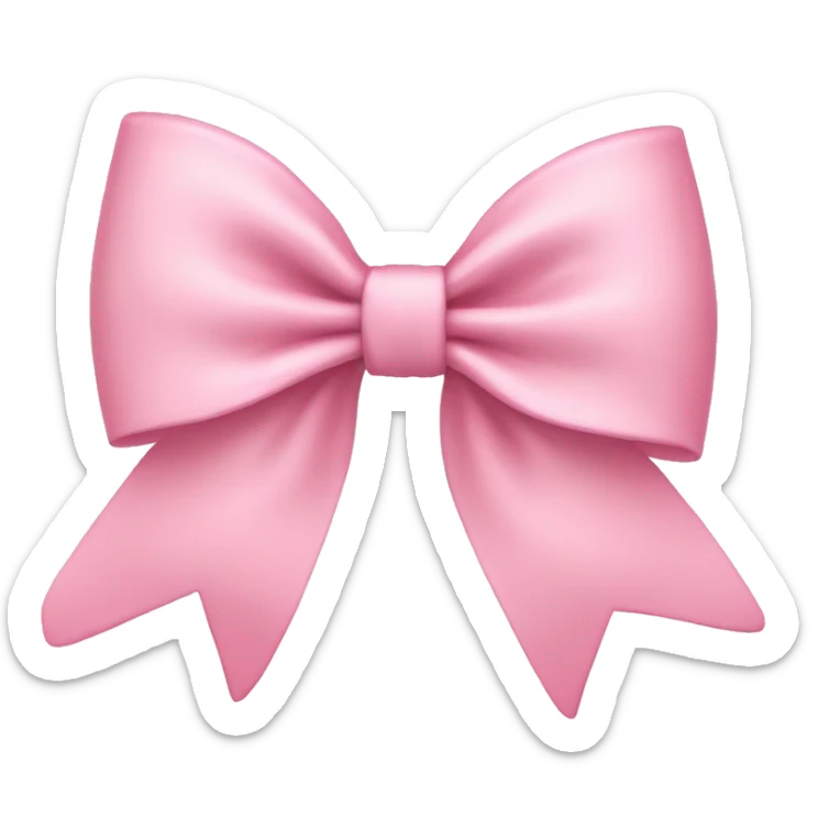 light pink bow on light pink bow sticker