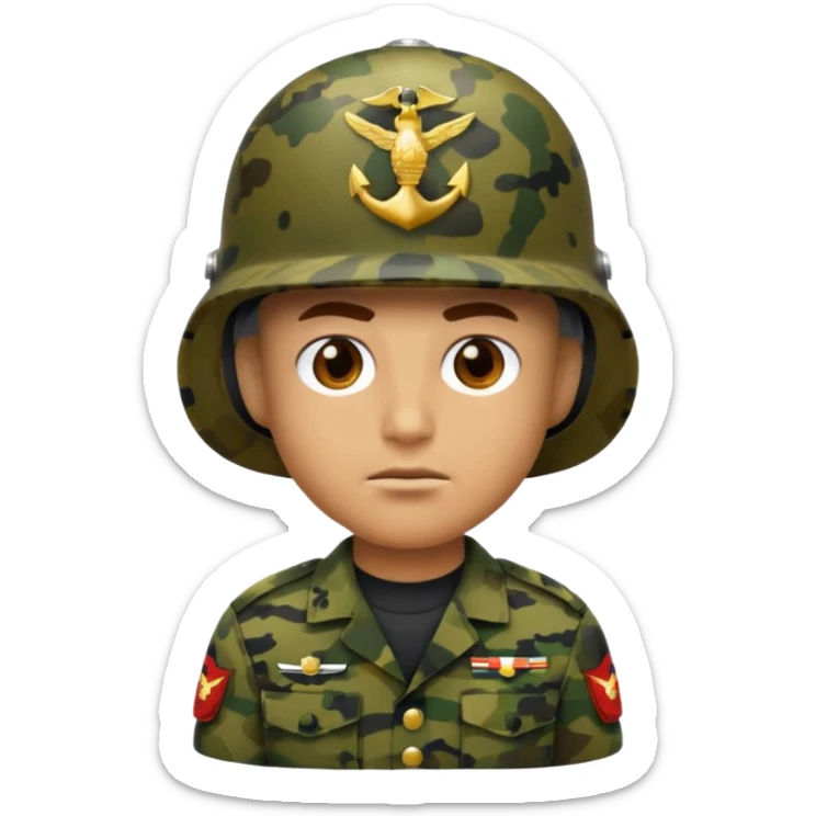 crie emojis de um militar do corpo de fuzileiros navais sticker