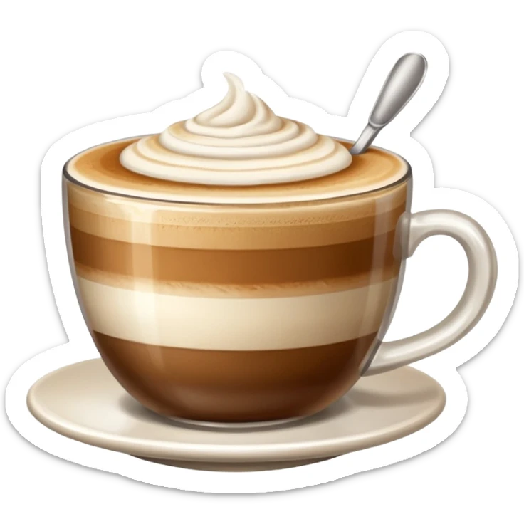 Genera un emoji di un cappuccino senza sorriso con un solo manico senza fiamma sopra sticker