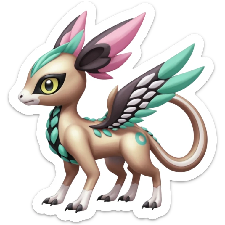 Meloetta-Vernid-Palkia-Trico-Fionbri-Pokémon-Digimon-Fakémon-fusion-hybrid-creature sticker