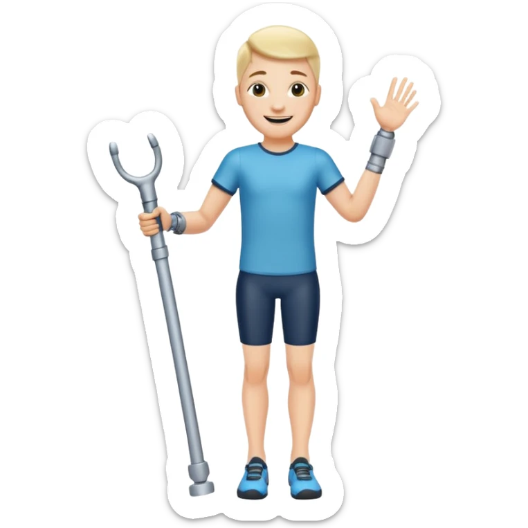 Ich fühle mich fröhlich, weil ich taglich positive Lust habe. Außerdem habe ich gestren Unfall gemacht. Uhhh aber … ich bin stark 💪🏼🦿🦾 sticker