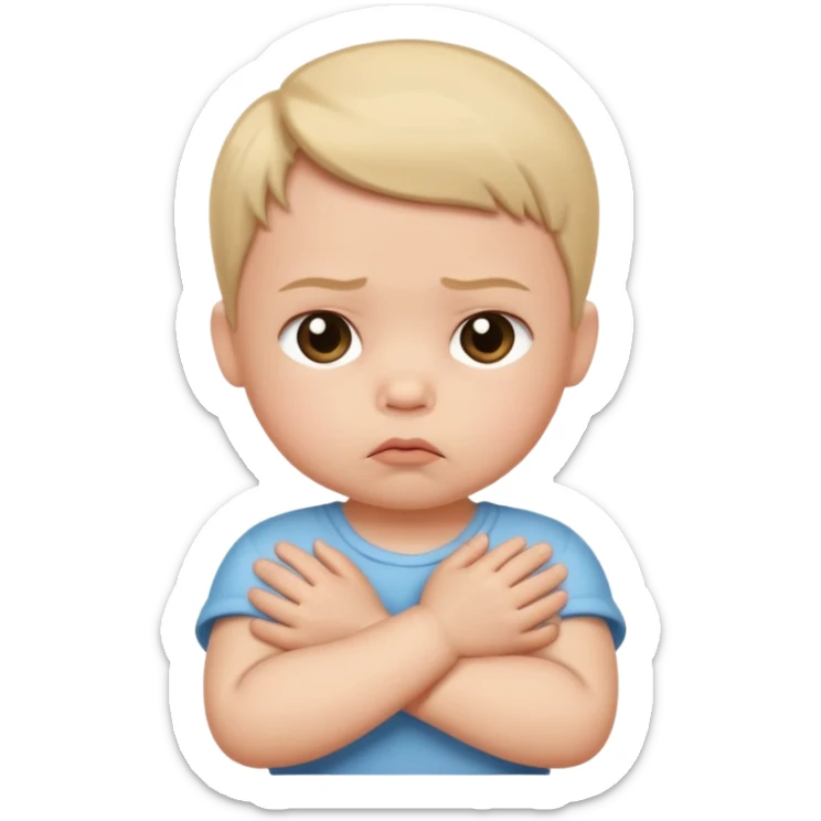  🥺 Pero con manitas y cruzadas como un bebé diciendo porfis y sacando su trompita sticker