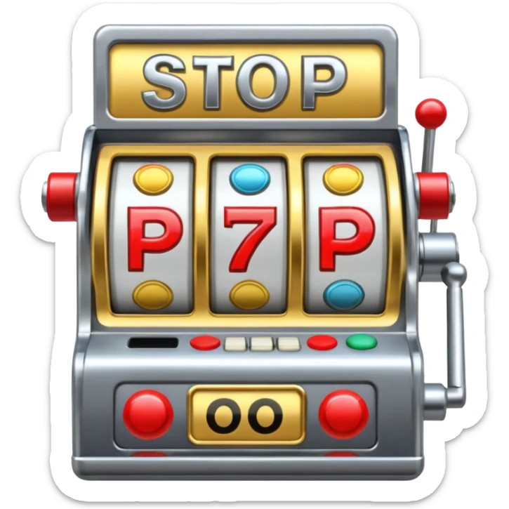 Slot machine, classic, 5 reels, , nothing written on it, the stop symbols are 7s, but in order letters P, R, O, P, O sticker