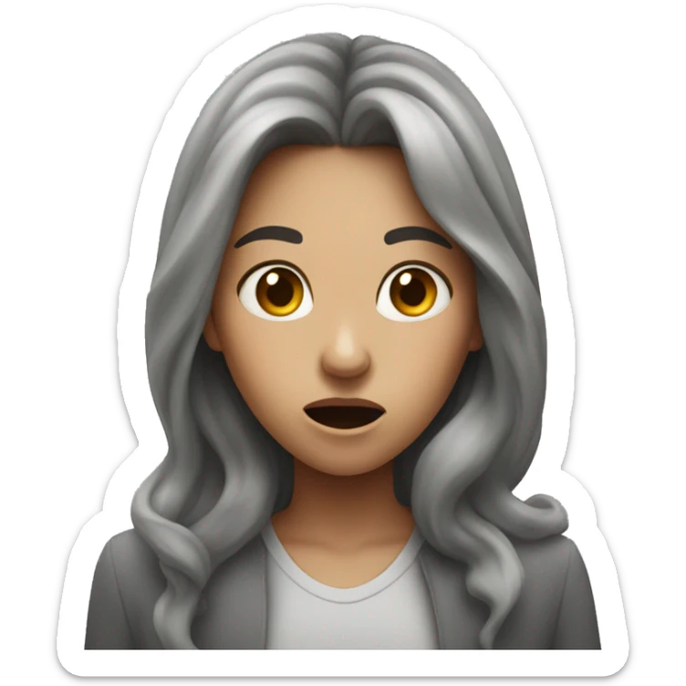 Girl with fumes coming out of her mouth sticker