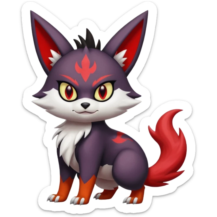 Noibat-Zangoose-Nargacuga-Litten-Torracat-fusion-Fakemon-Pokémon-creature  sticker