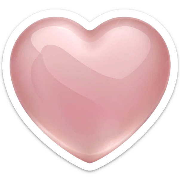 Carved rose quartz heart with rosy pink tone and smooth lustrous finish sticker