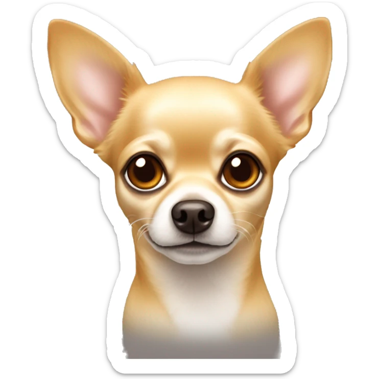 golden chihuahua with amber eyes and a brown nose and white snout sticker