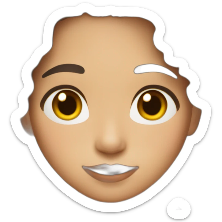 filipina with freckles wavy shoulder-length dark brown hair sticker
