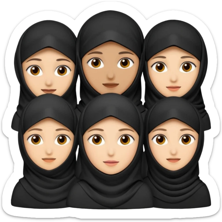 muslim faily emoji , with the women wearing niqab sticker