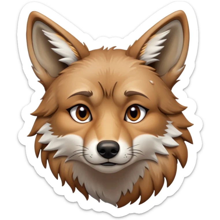 Sad coyote with tears streaming down the face sticker