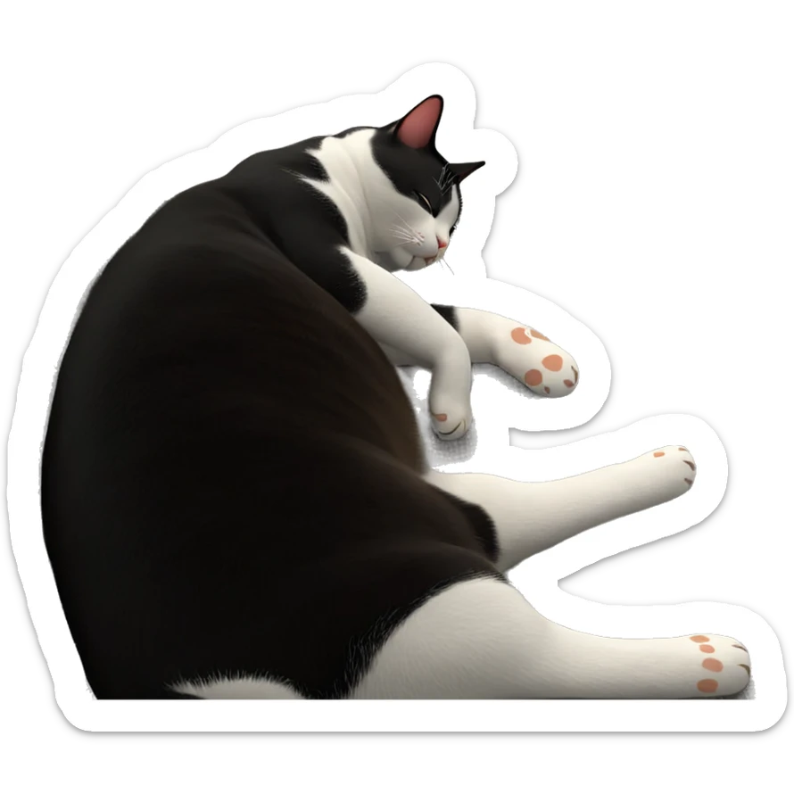 peaceful cat napping softly sticker