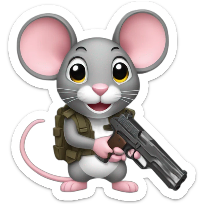 gun mouse sticker