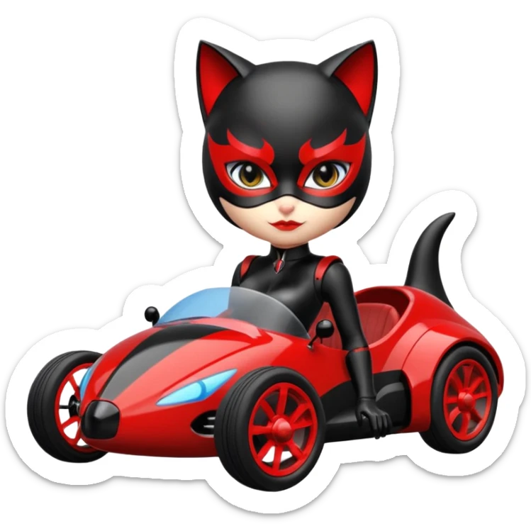 Hot rod Cat Woman’s futuristic Catmobile rc car  sticker
