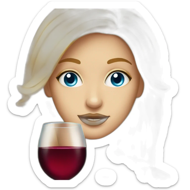 Beautiful woman with blue eyes and golden hair drinking wine sticker
