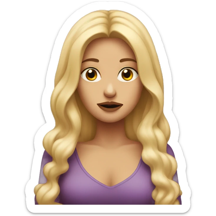 Woman with blond long hair, hand held up under her chin, rolling her eyes impatiently looking annoyed  sticker
