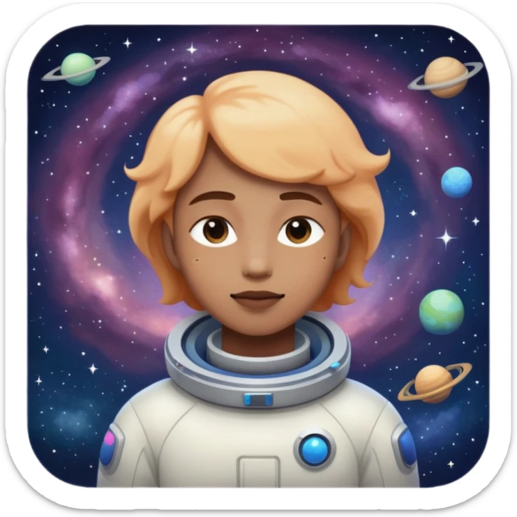 Highly spiritual person in the mystical cosmos of outer space  sticker