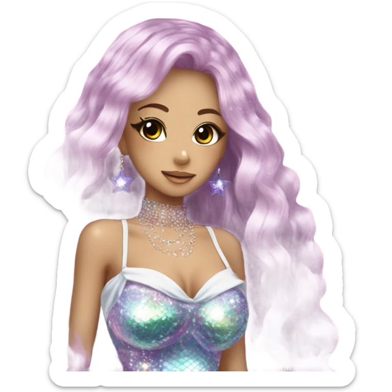 hime gyaru girl mermaid beautiful sparkly sticker