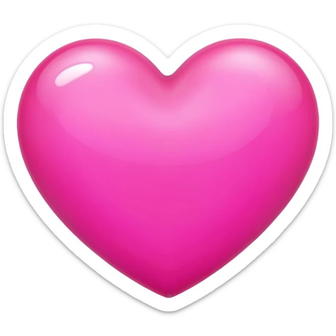 The heart is a bright pink color  sticker
