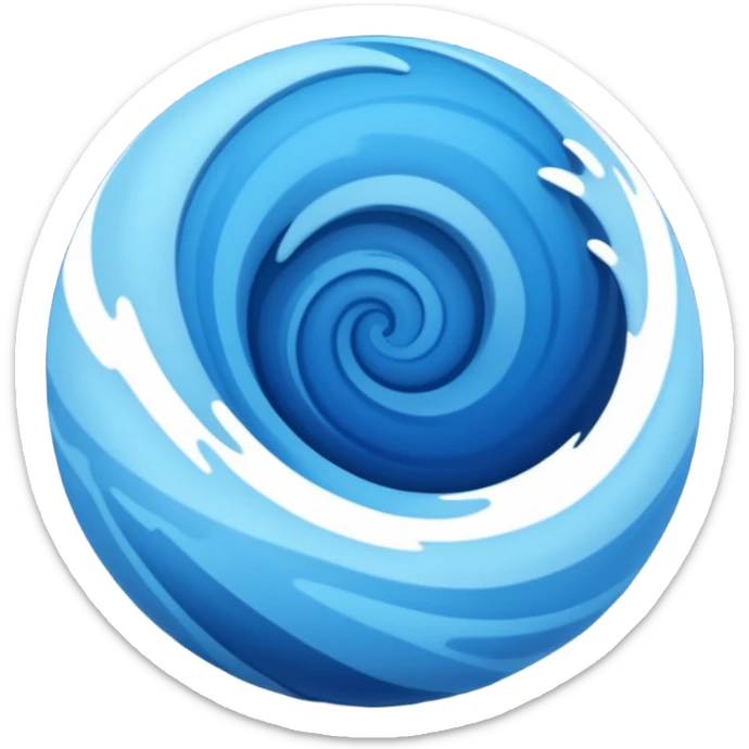 Can you make me an emoji of a blue planet? Without a face, an actual planet. I like swirls of different shades of blue but no clouds  sticker