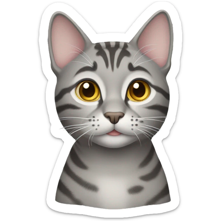 Gray tabby cat sticker