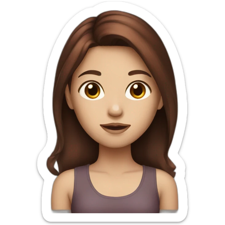 girl with dark red and brown hair sticker
