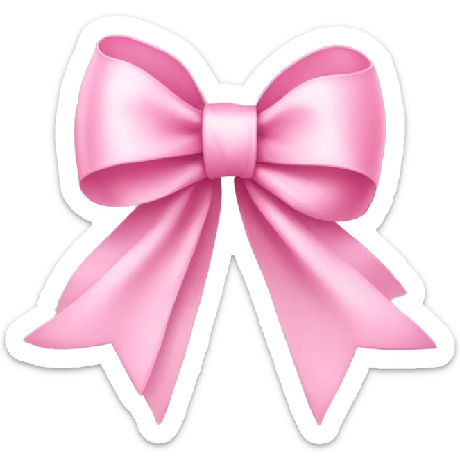 light pink ribbon bow sticker