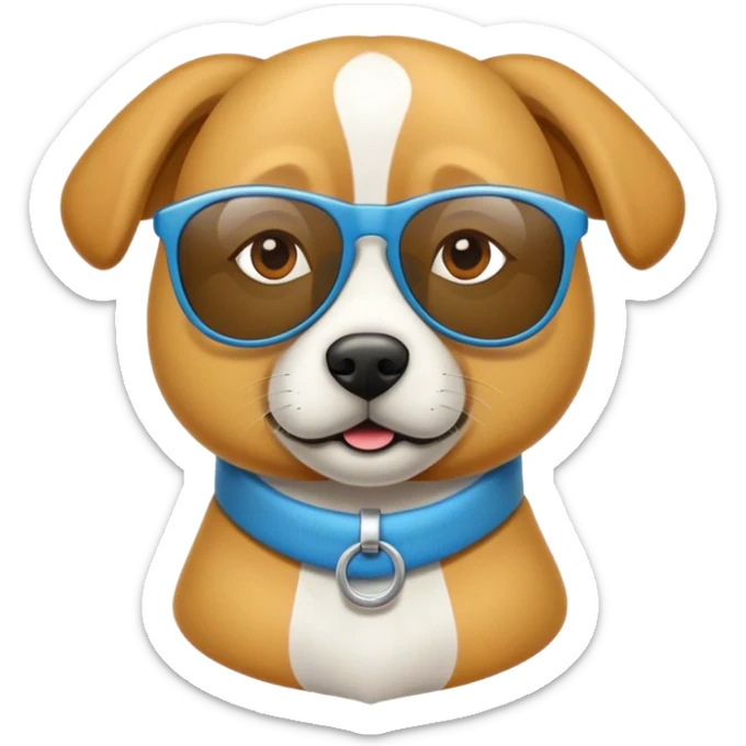 Ein Hund der Klamotten mit einer Sonnenbrille und einem Mensch der ihn reitet trägt sticker