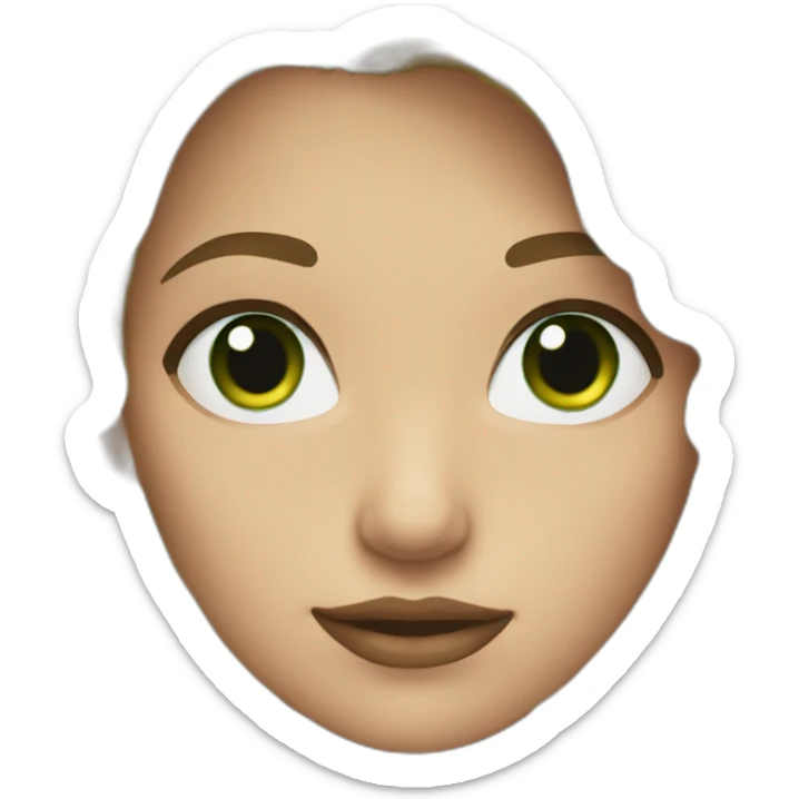 girl with dirty blonde hair dark eyebrows and dark green eyes sticker