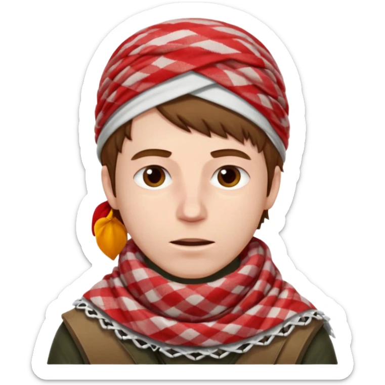 Sore throat for white brown hair guy
No fever - red  palestinian keffieh sticker