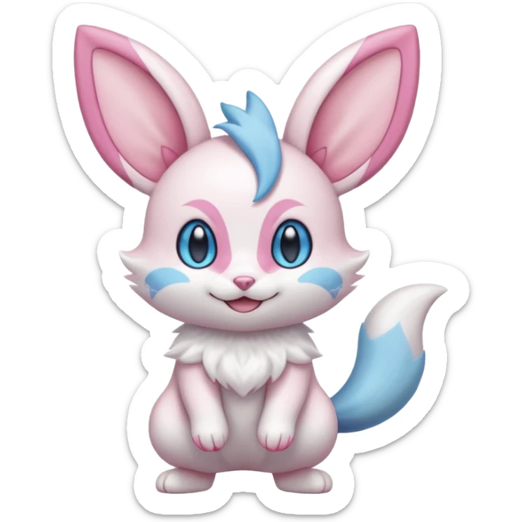 Delcatty-Minccino-Cinccino-Skitty-fusion, full body sticker