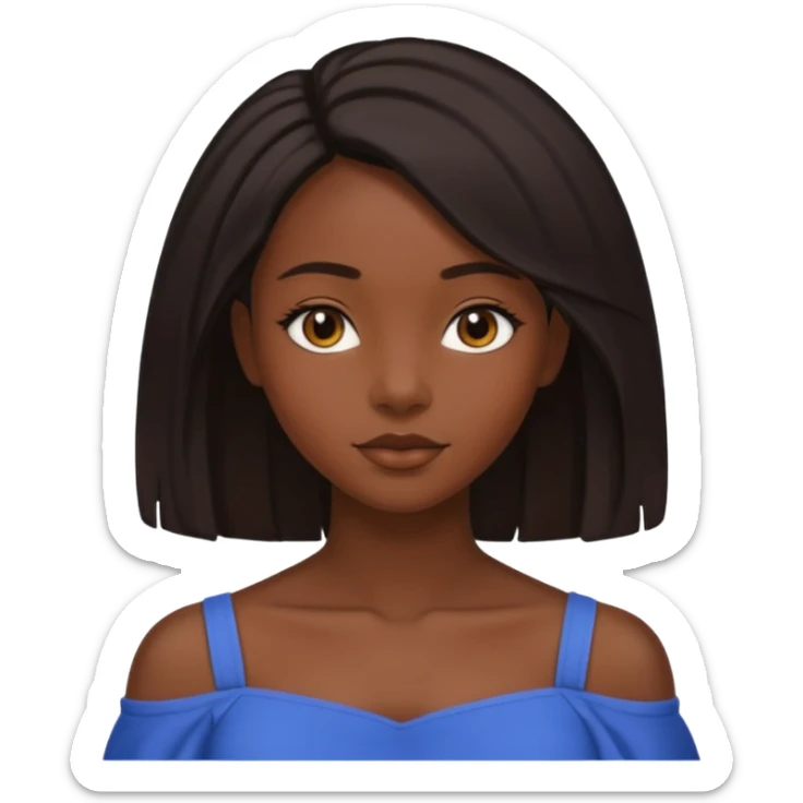 A pretty darkskin black girl with 4c type shoulder length hair  sticker