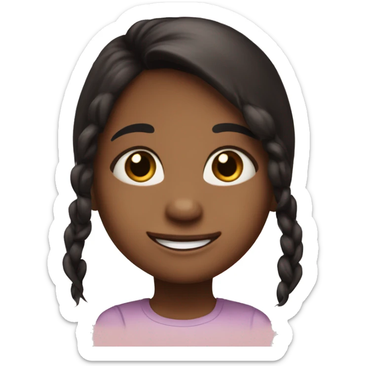 5 years old gir. Brown skin, happy face and whavy black long hair  sticker