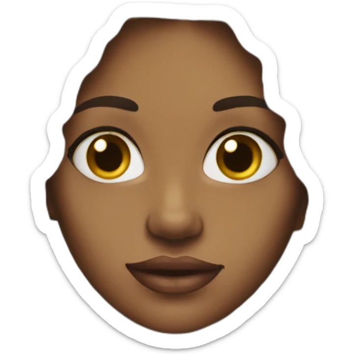 Young Black women lips long hair sticker