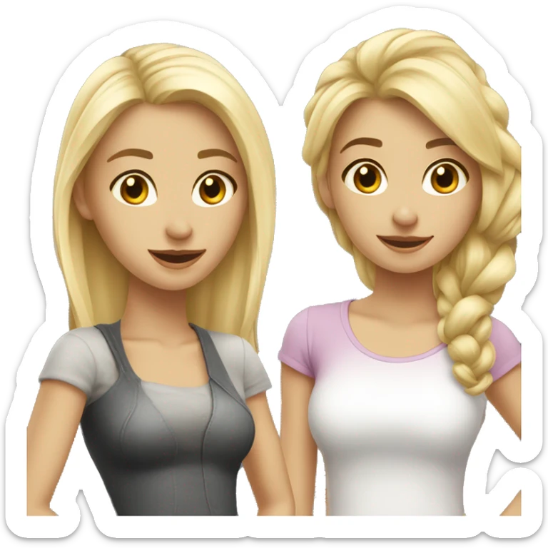 two--girls-best-friends-darkhair-blonde sticker