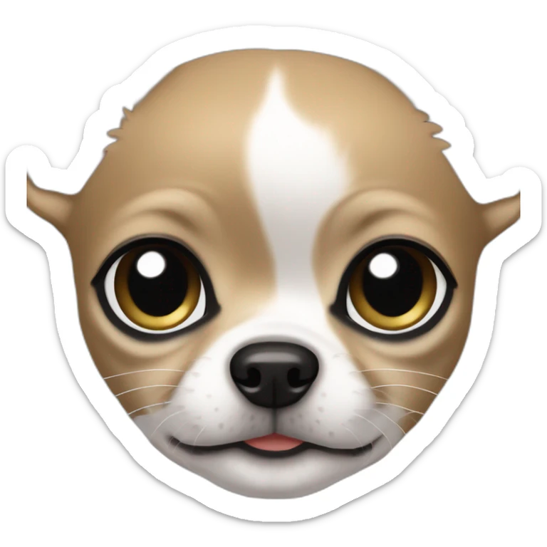 girly chihuahua colour khaki with a white line in her head and her pupil is full black and white sticker