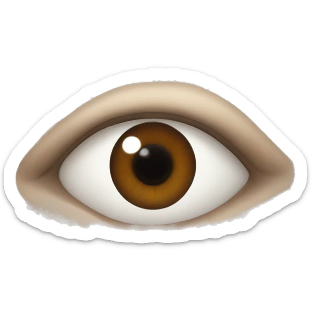 dark brown eye of a woman, only eye emoji sticker